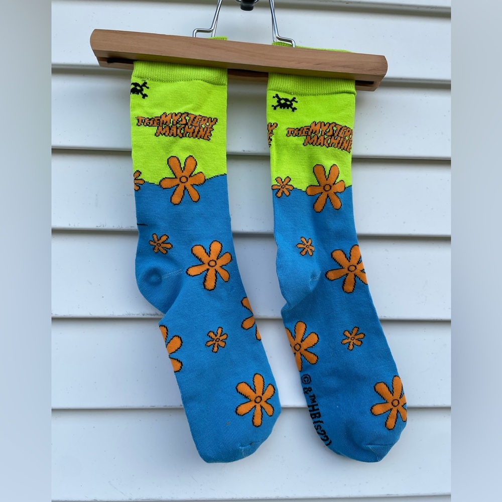 Mystery Machine Blue and Yellow Socks
